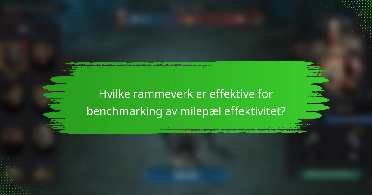 Hvilke rammeverk er effektive for benchmarking av milepæl effektivitet?