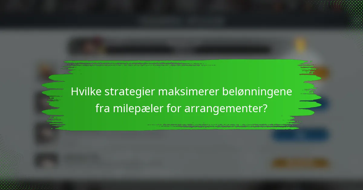 Hvilke strategier maksimerer belønningene fra milepæler for arrangementer?