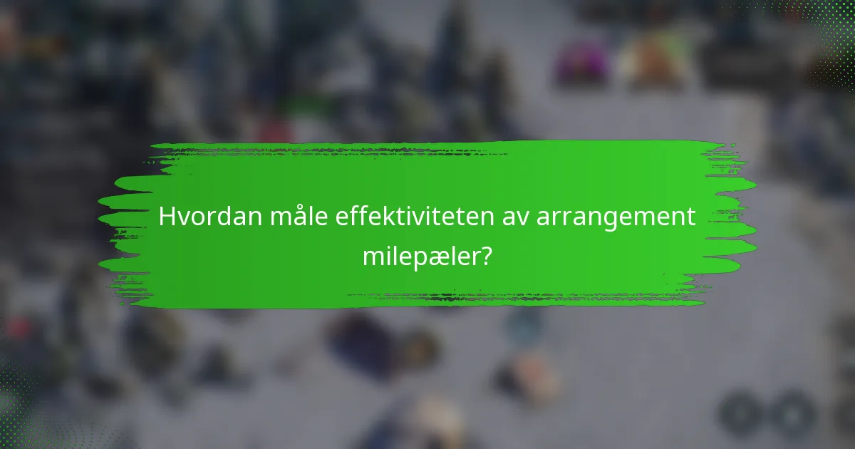 Hvordan måle effektiviteten av arrangement milepæler?