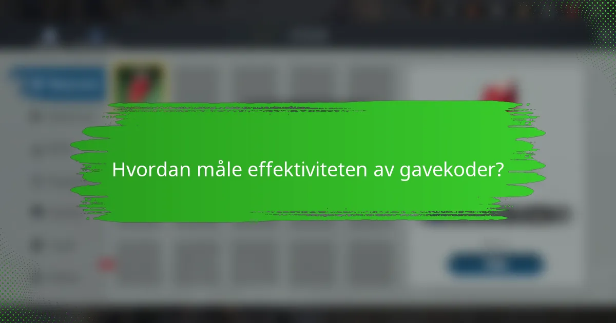 Hvordan måle effektiviteten av gavekoder?